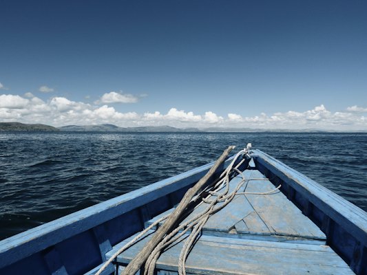 A boat on the water — Lake Titicaca, Peru
