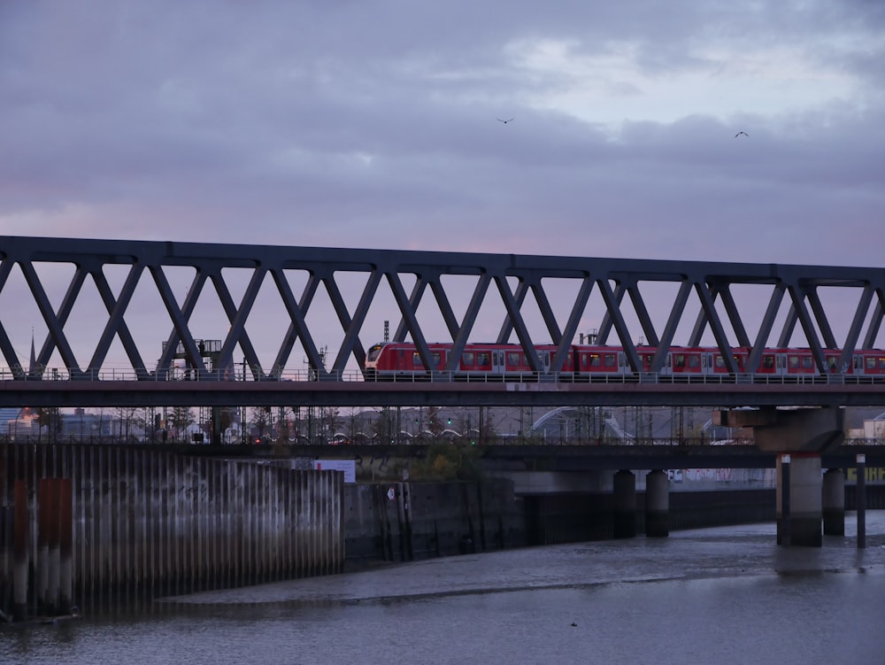 a train on a bridge