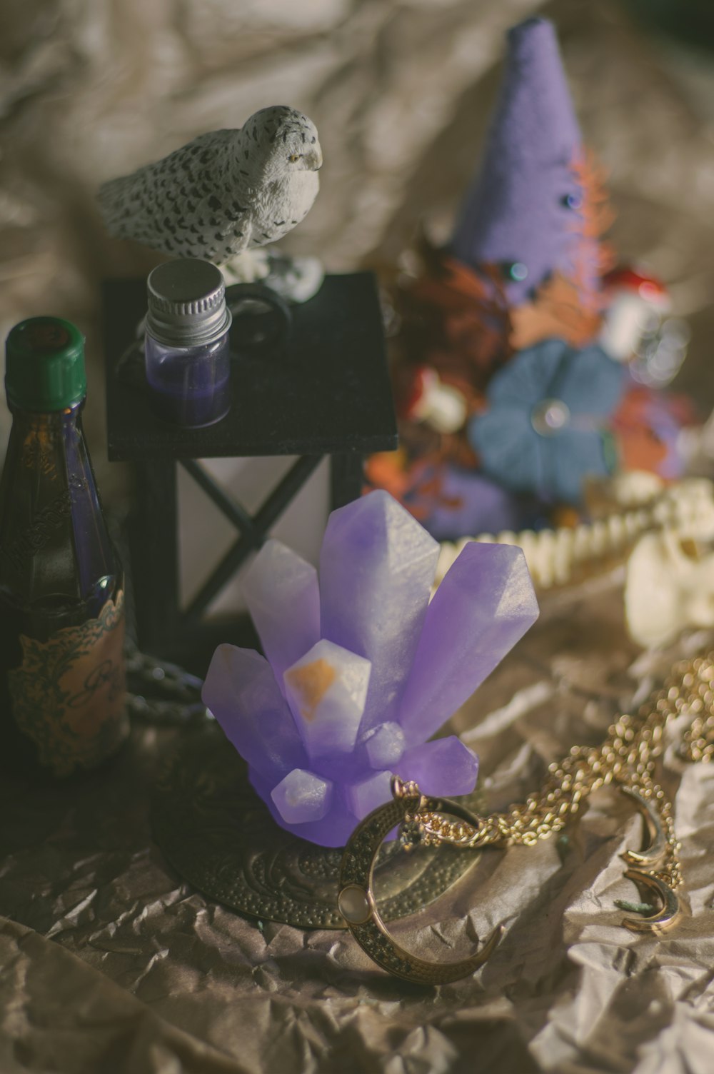 a purple flower in a vase