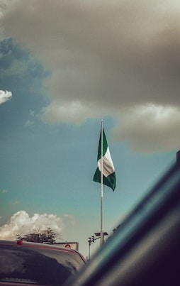 a flag on a pole