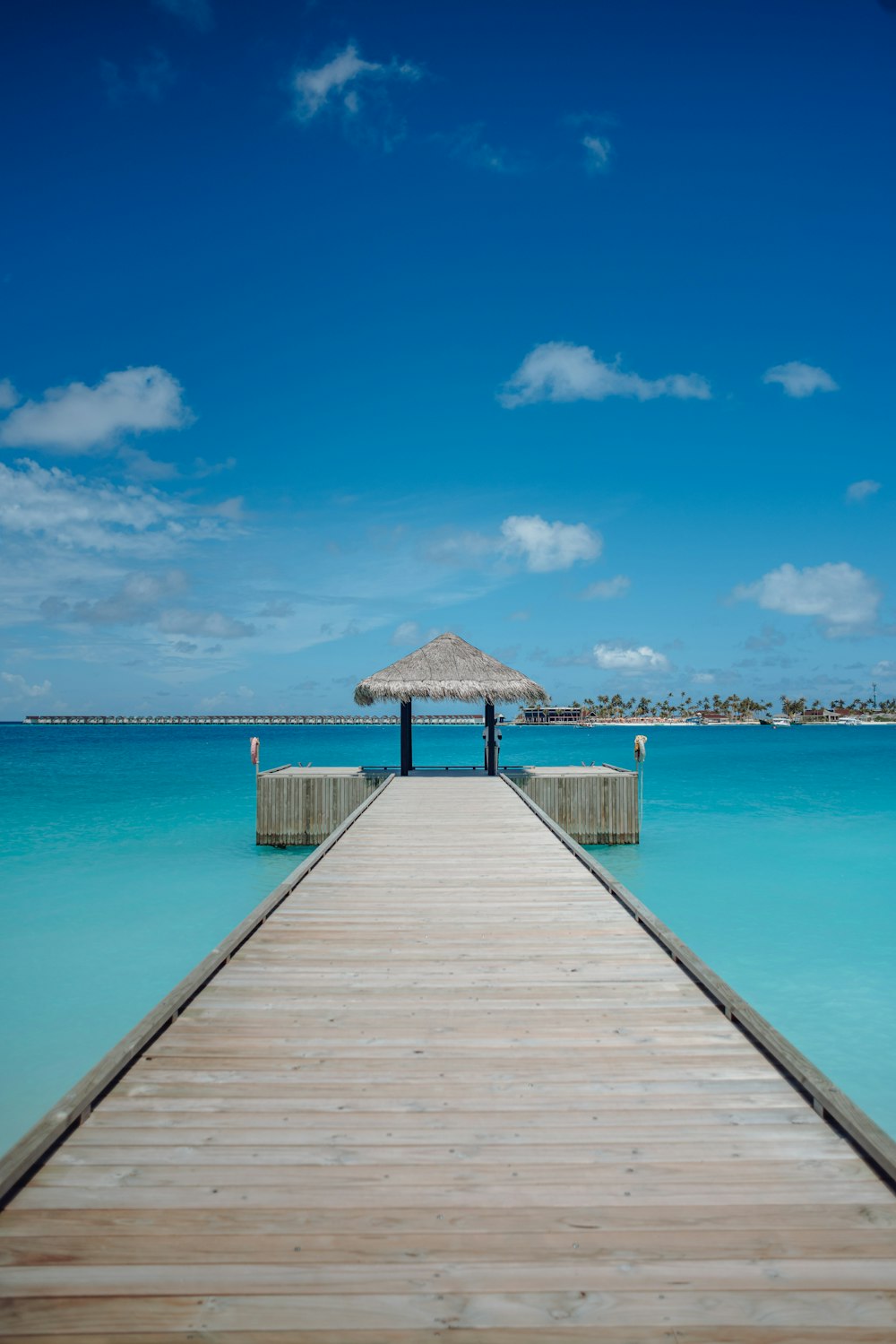 a dock leading to a beach