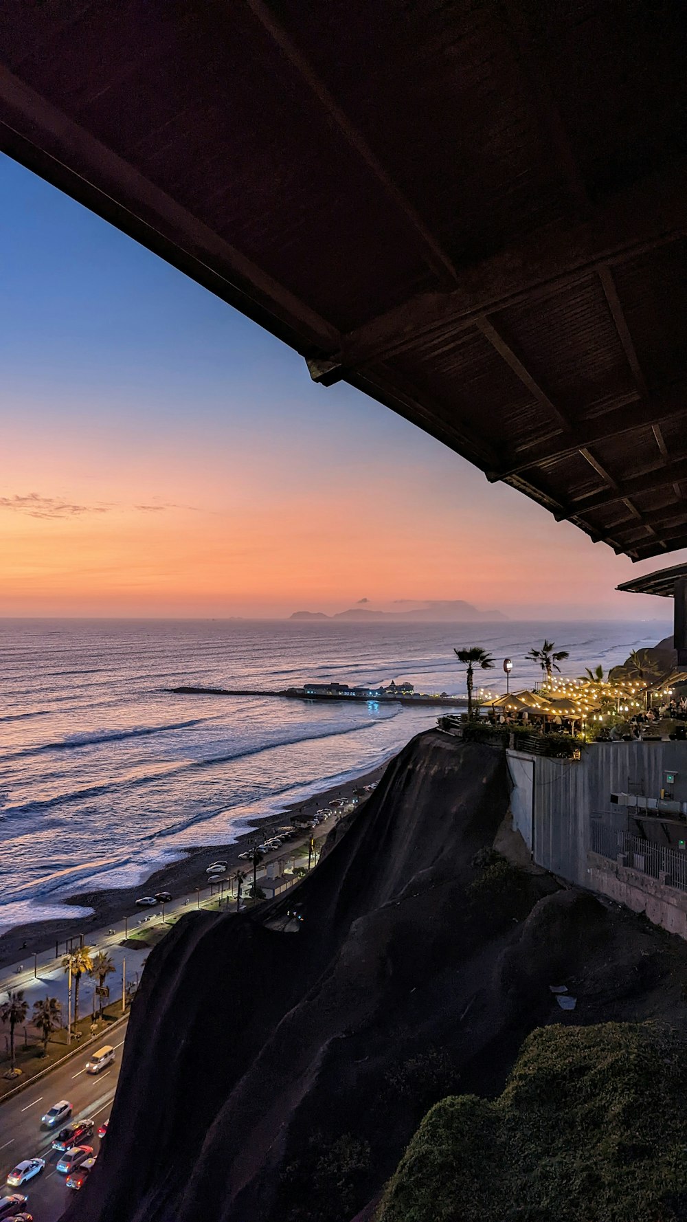 a view of the ocean from a balcony