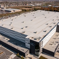 an aerial view of a large building