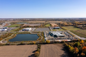 a large area with buildings and roads