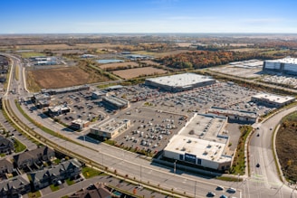 an aerial view of a city