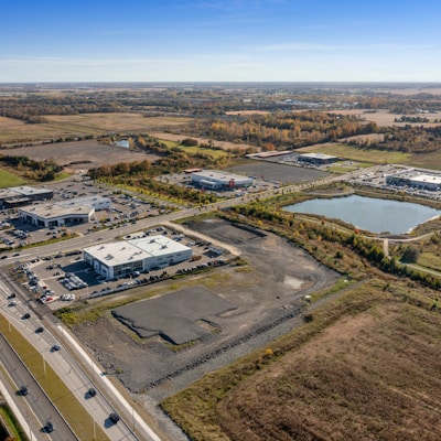 a large area with buildings and roads