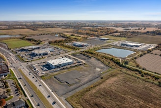 a large area with buildings and roads