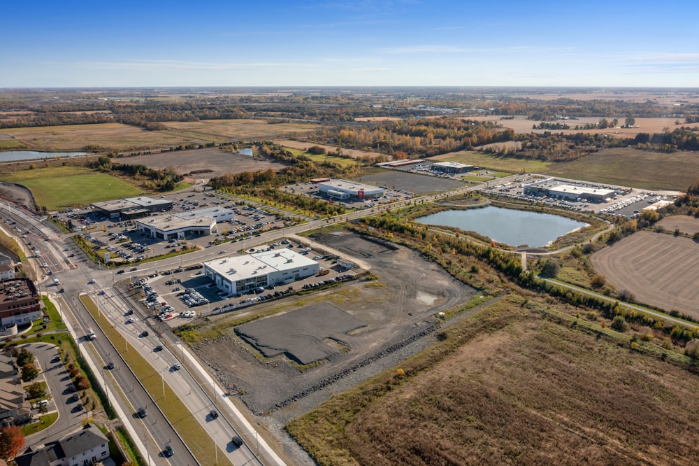 a large area with buildings and roads