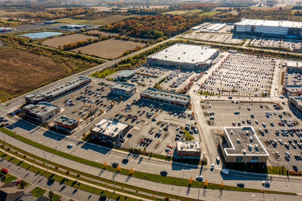 a large parking lot with many vehicles