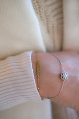 a close-up of a person's bracelet