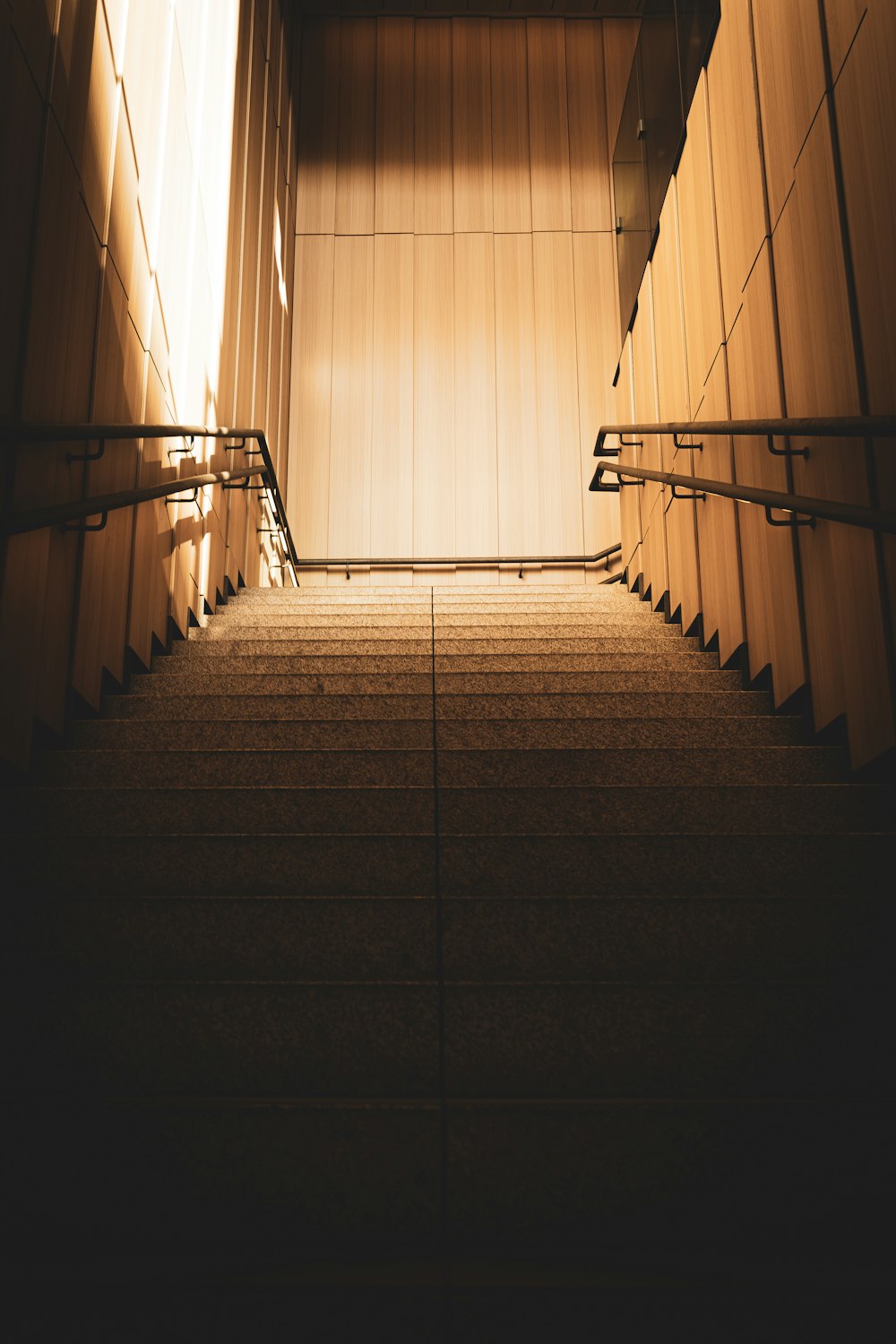 a set of stairs leading up to a window