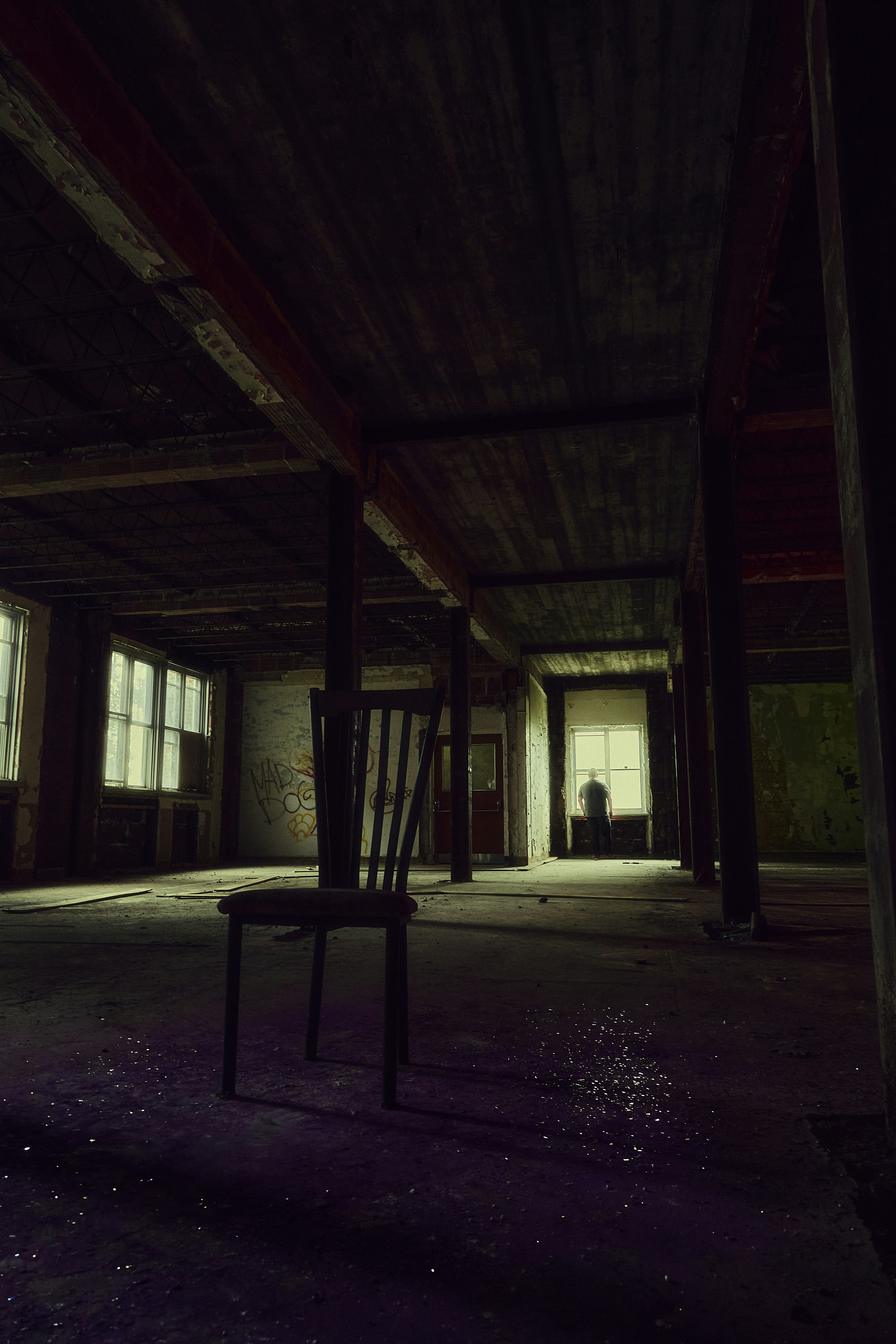 a person standing in a room