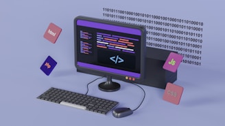 a computer with a keyboard and mouse