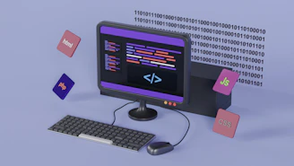 a computer with a keyboard and mouse