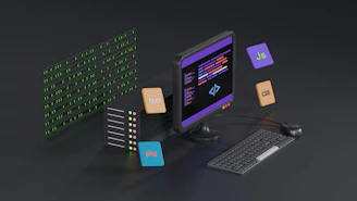 a computer with a keyboard and mouse