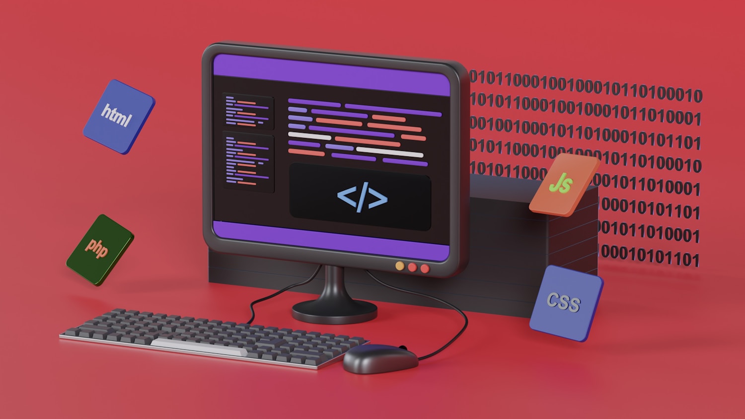 Developers examining code on a large screen