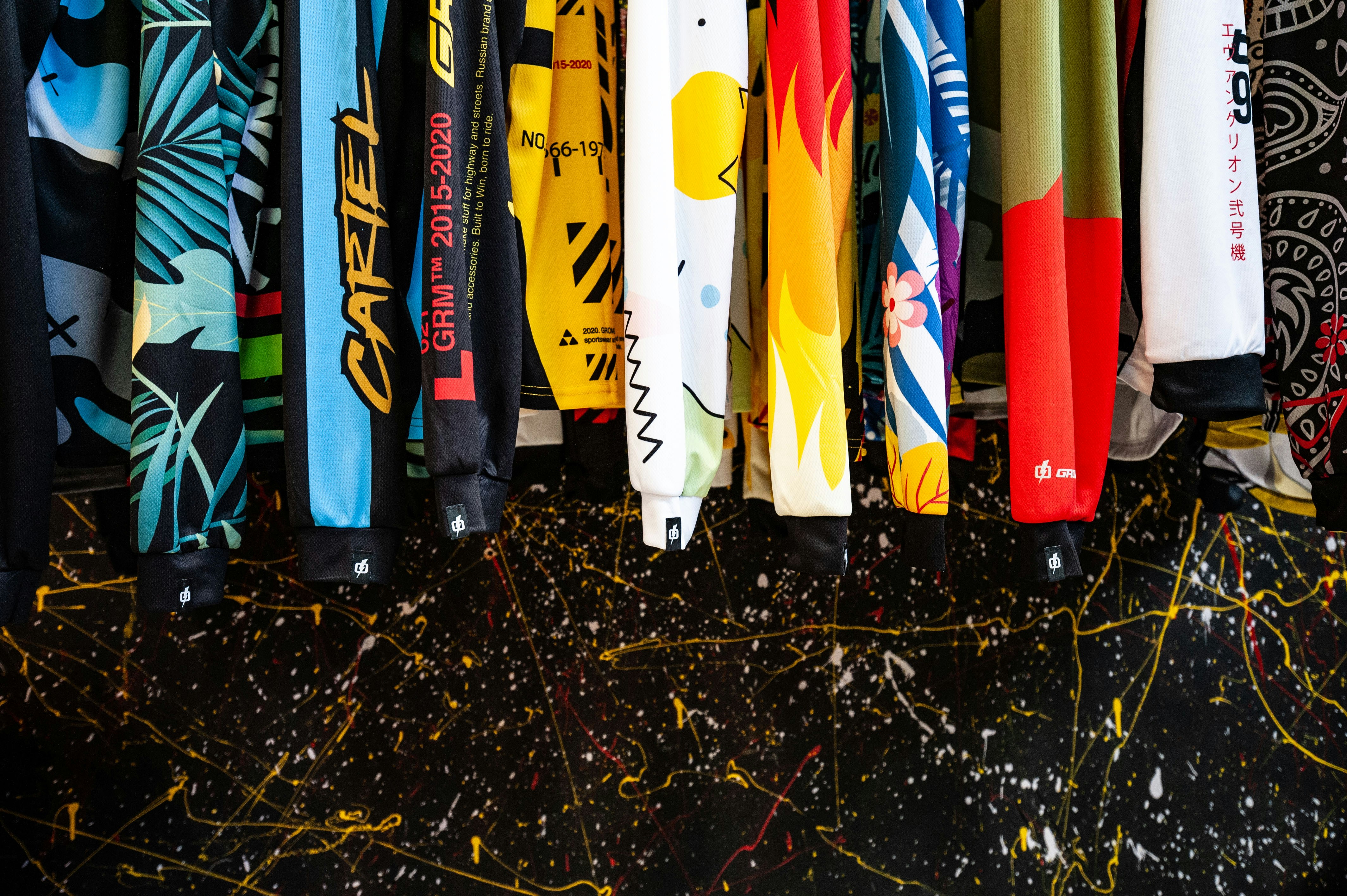 a group of ties are on a wall