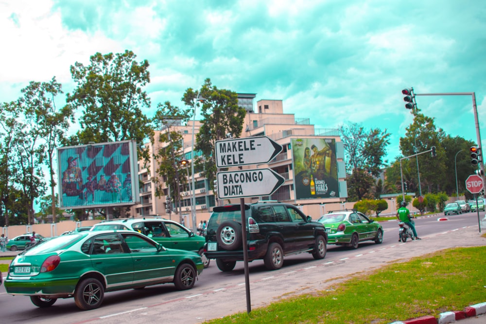 cars and motorcycles on a street