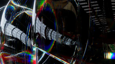 Colorful abstract patterns created by light reflections.