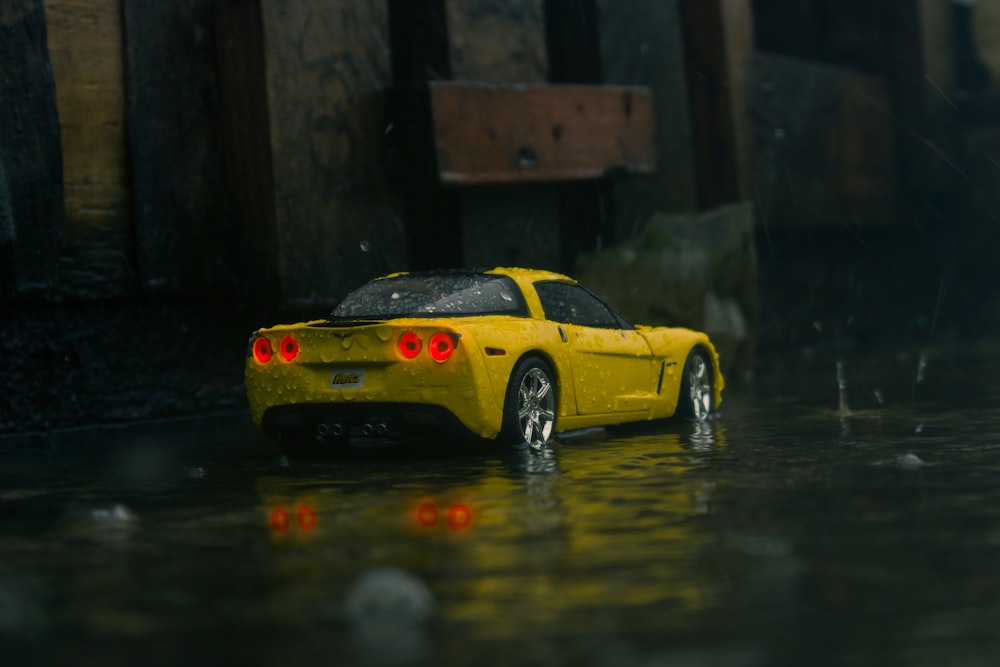 a yellow sports car