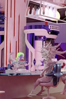 A vibrant scene from a scripted narrative universe created by ha2 media, showing diverse characters in a dynamic setting.