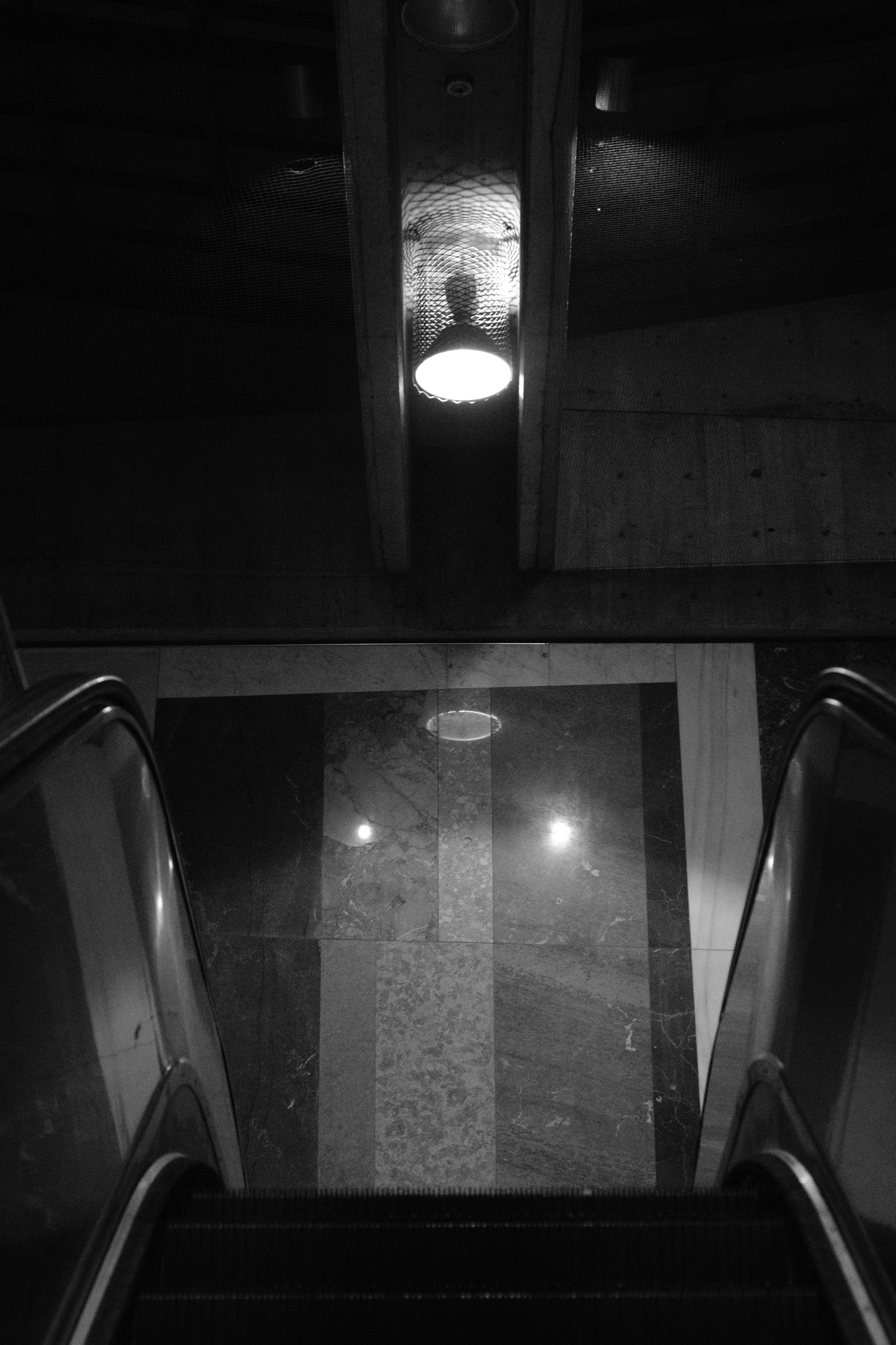 a light from a ceiling