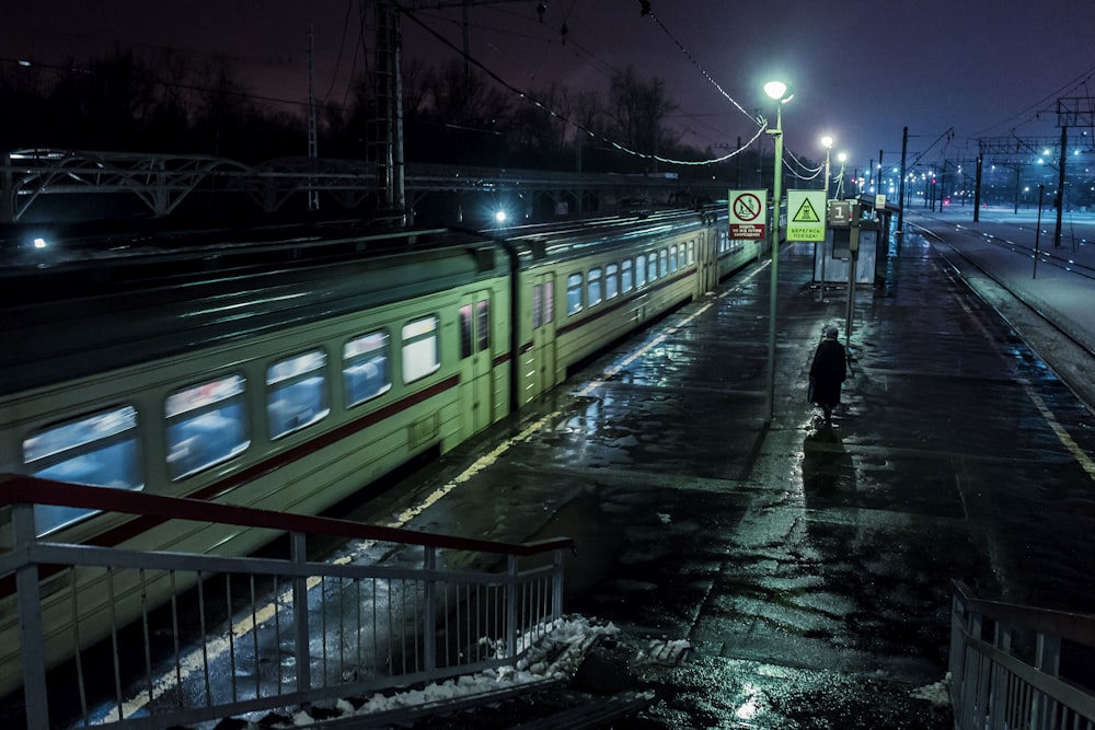 a train on the railway tracks