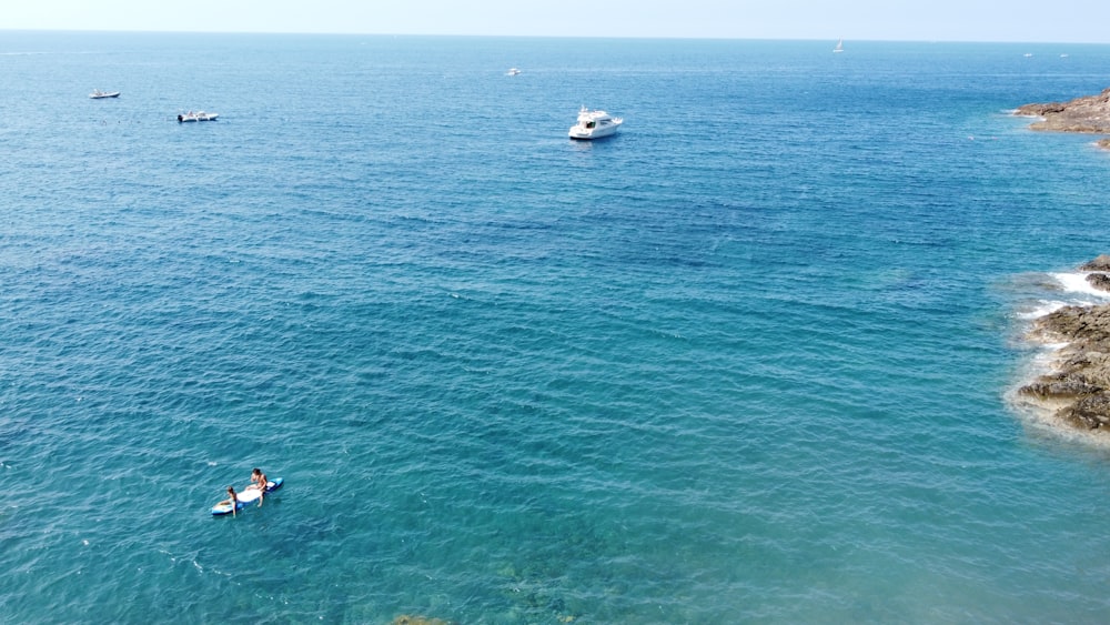 a group of people in the water