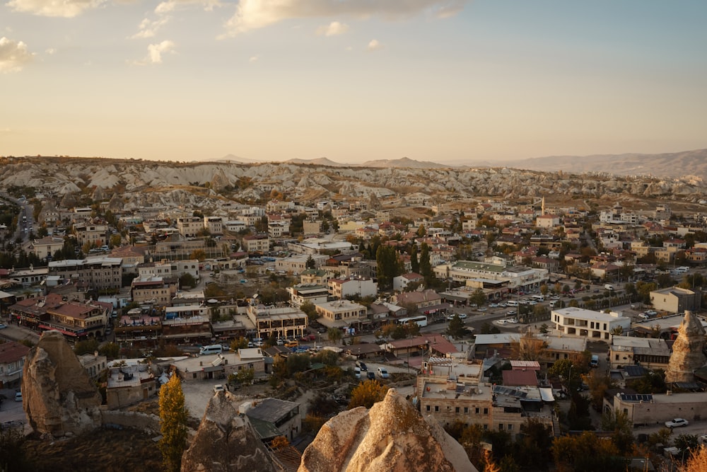 Una ciudad con muchos edificios