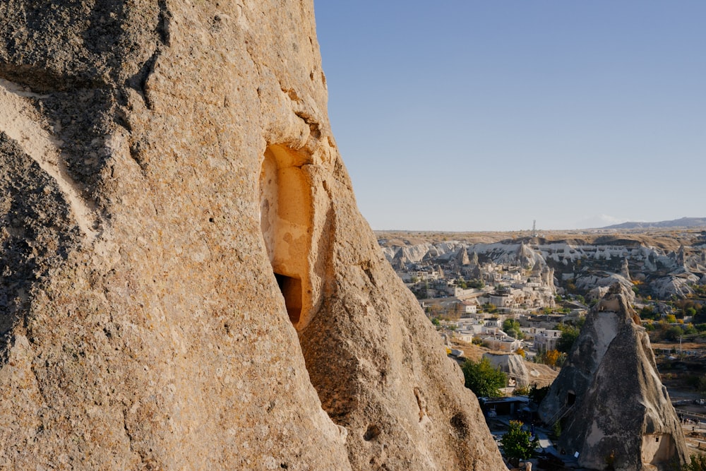 a view of a city from a cliff