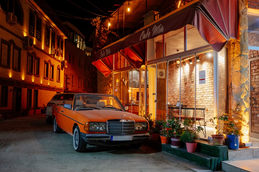 a car parked in a street