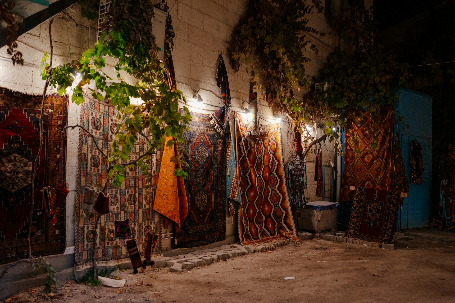 a street with graffiti on it