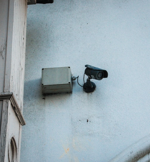 a camera on a wall