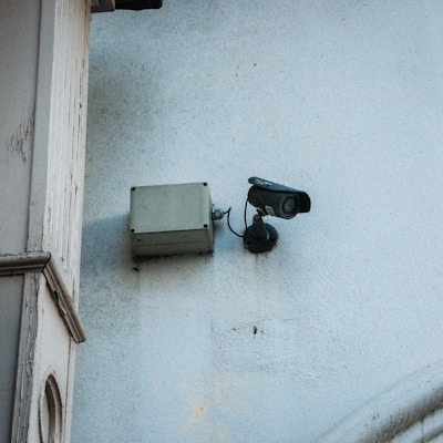 a camera on a wall
