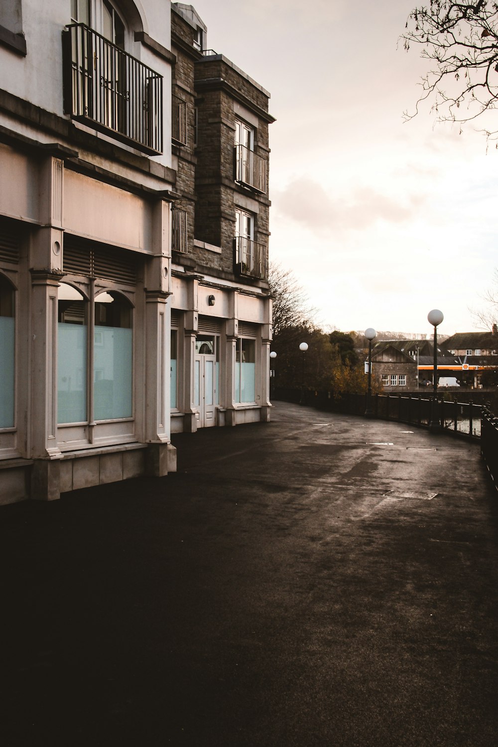 a street with buildings on either side