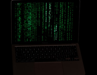 a laptop with a green screen
