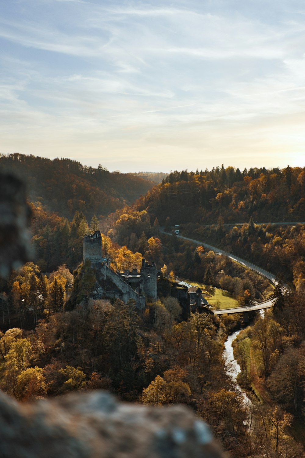 a castle on a hill