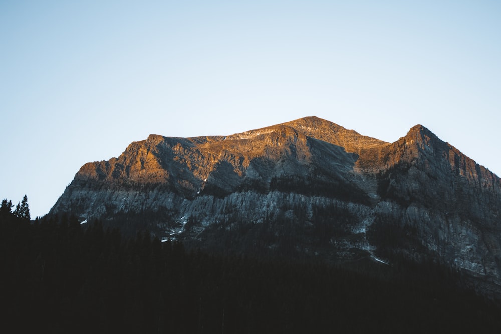 a mountain with snow