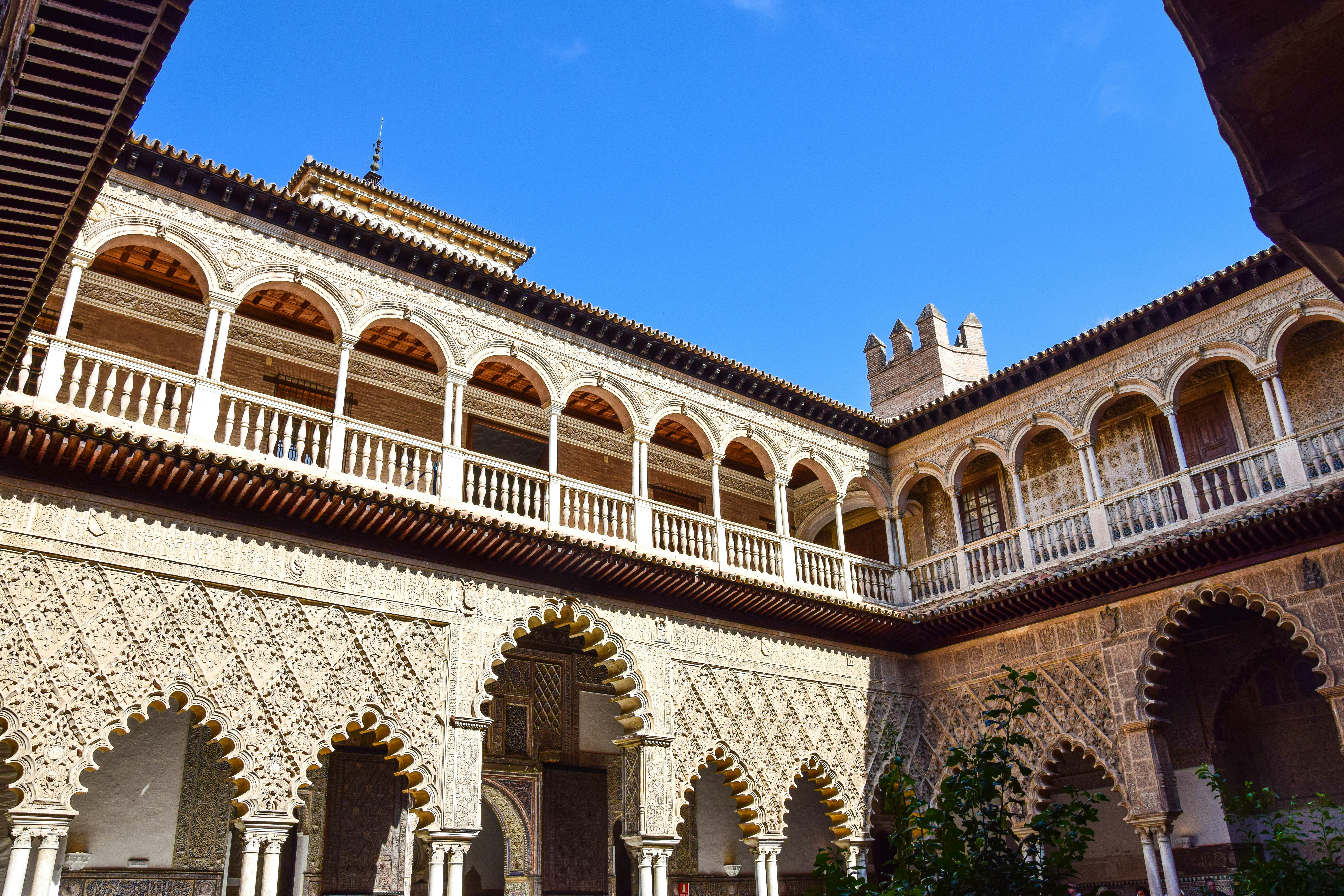 a building with a large balcony, Sevilla, Spain.