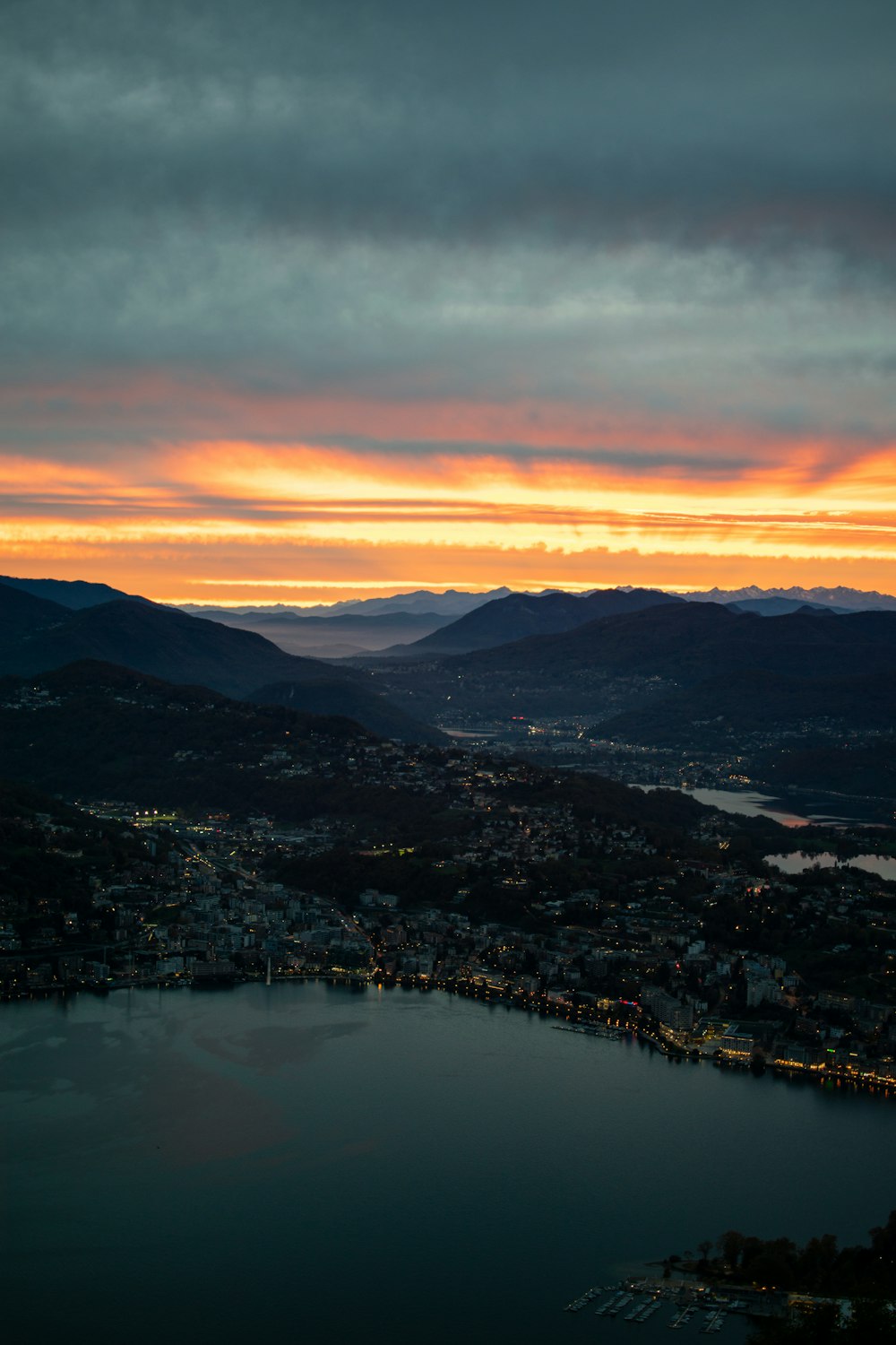 a city next to a body of water