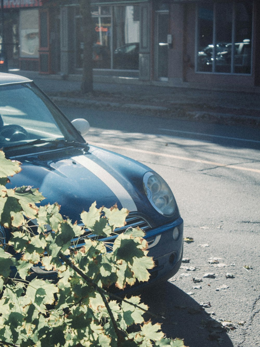 a car parked on the side of a street