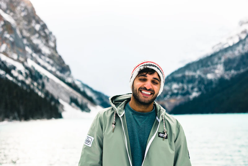man standing in the snow