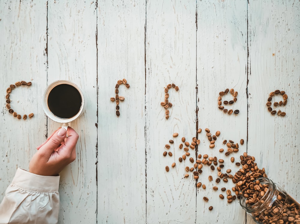 a hand holding a cup of coffee