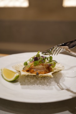 a plate with food on it