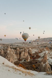 a group of hot air balloons in the sky