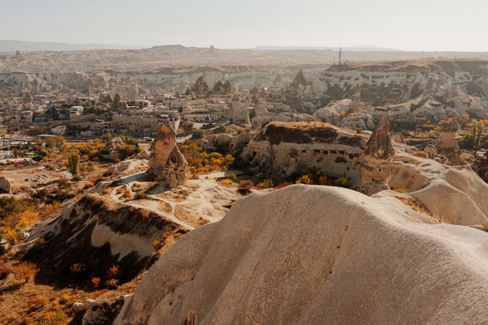 a landscape with a few large rocks