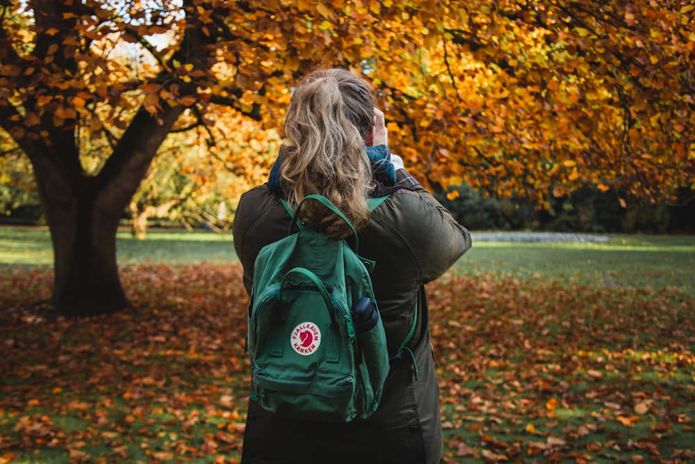 a person standing in a park