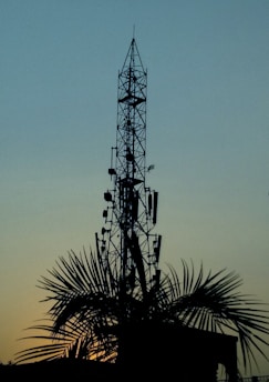 a tall tower with a tree in front of it
