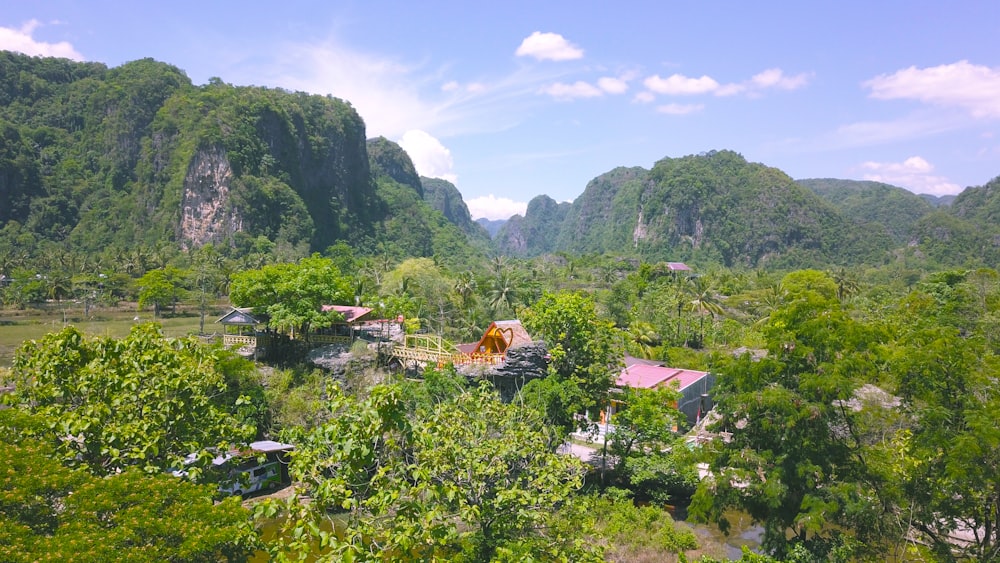 a group of houses in a valley