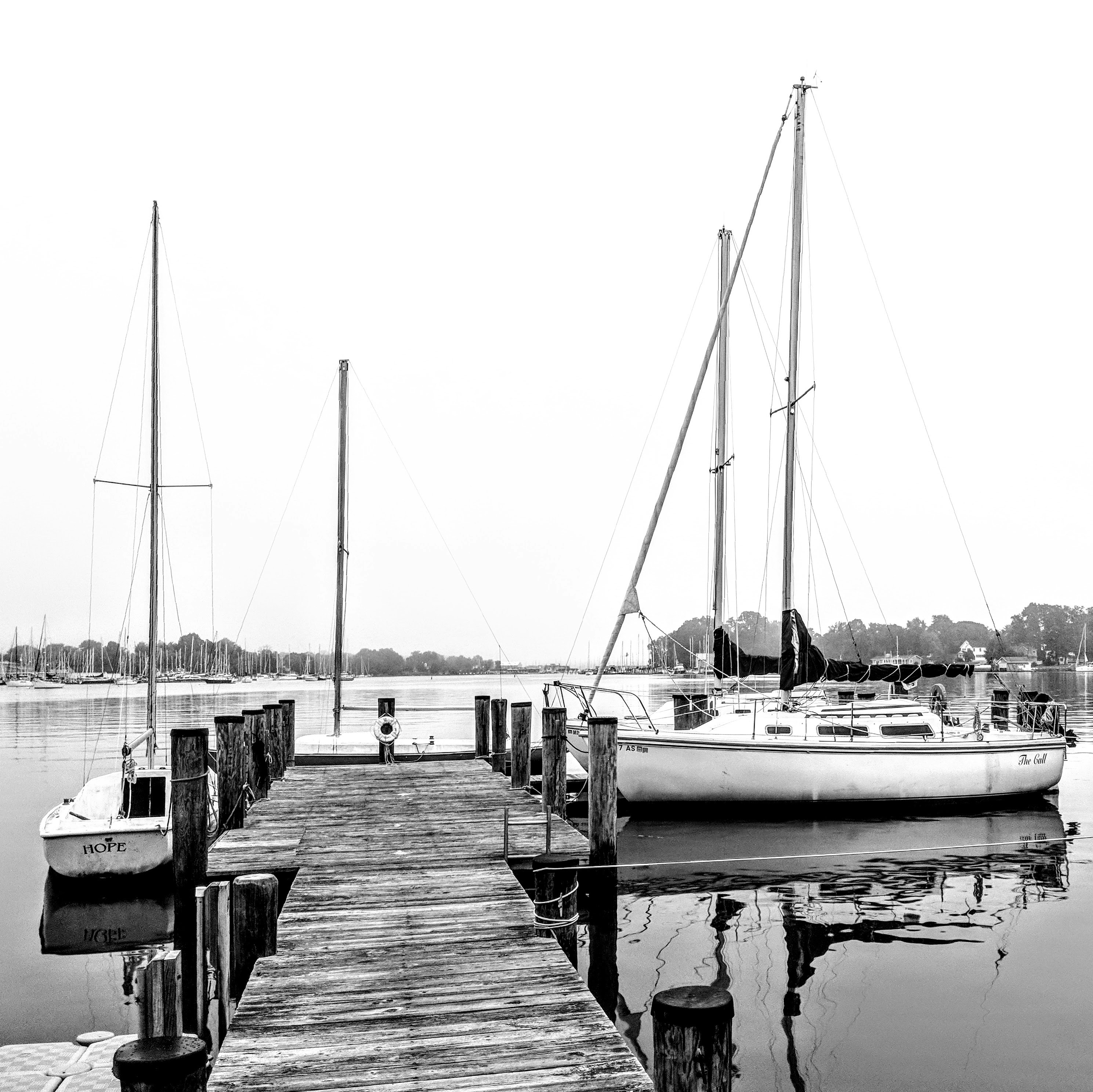 a dock with boats